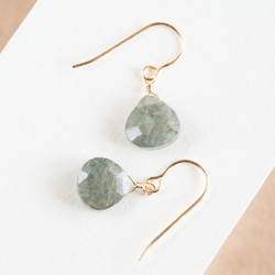 ☆宝石質モスアクアマリン Moss Aquamarine AAA☆14kgf☆フックピアス・イヤリング 7枚目の画像