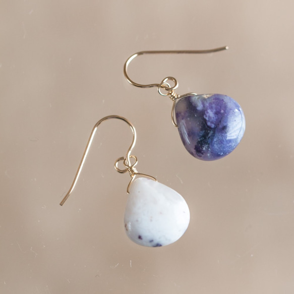 ☆高品質ティファニーストーン Tiffany Opal AAA☆14kgf☆フックピアス 