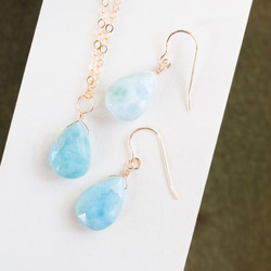 ☆希少高品質ドミニク共和国ラリマーファセットペア Larimar AAA☆14kgf☆フックピアス・イヤリング 3枚目の画像