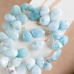 ☆希少高品質ドミニク共和国ラリマーファセットペア Larimar AAA☆14kgf☆フックピアス・イヤリング 6枚目の画像