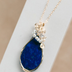 【永遠の美】ラピスラズリのペンダント Lapis Lazuli 《一点もの》14kgf 5枚目の画像