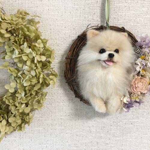羊毛フェルト　ポメラニアン 羊毛フェルトポメラニアンを制作中です