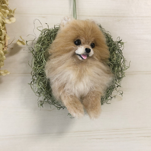 羊毛フェルト リラックスポメラニアン 羊毛フェルト にこにこ