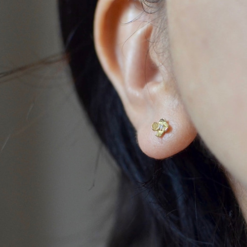 K18 イヤリング ピアス（片耳）（刻印あり 材質不明） TRIDEA JEWELRY K18 ピンク ゴールド 丸玉 ピアス ペア 5mm 両耳