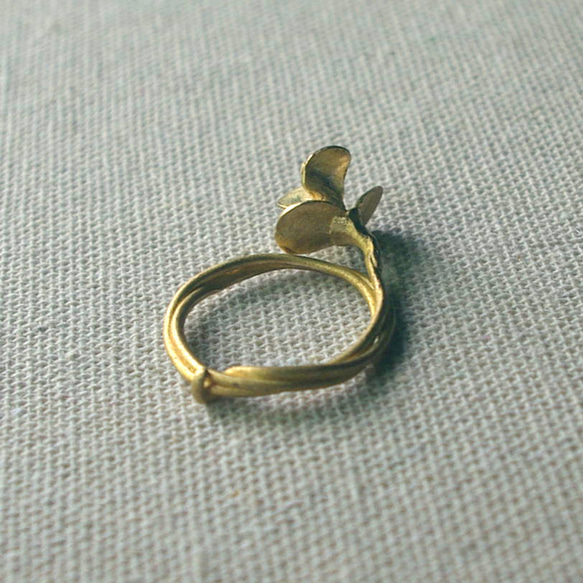 ユーカリの指輪（真鍮) 2枚目の画像