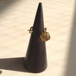 橄欖花苞戒指（黃銅・水晶） 第4張的照片