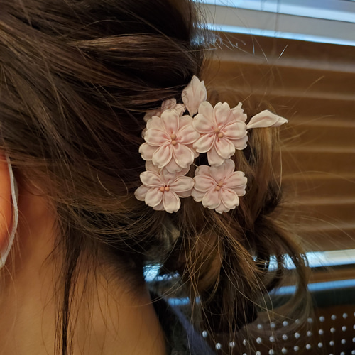 Sakura つまみ細工 八重桜のかんざし かんざし flower Drop 通販