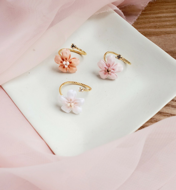 つまみ細工 Sakura 指輪 リング 3枚目の画像