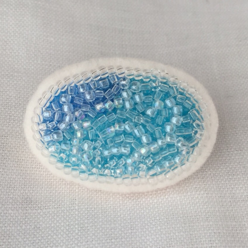 潮騒 波の泡 ビーズ刺繍ブローチ ブローチ kokuprisme 通販 4306908