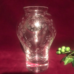 ミモザの花器〜手彫りガラス〜 3枚目の画像