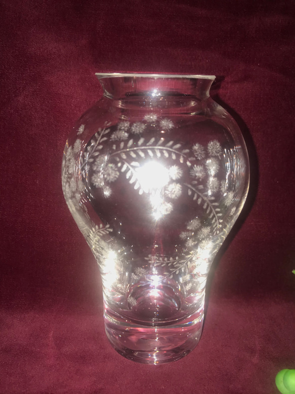ミモザの花器〜手彫りガラス〜 4枚目の画像