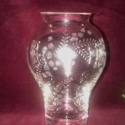 ミモザの花器〜手彫りガラス〜 5枚目の画像