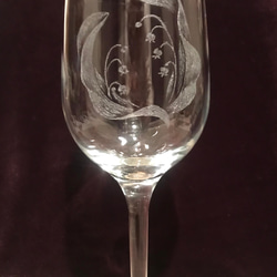 すずらんのワイングラス①〜手彫りガラス〜 4枚目の画像