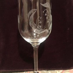 すずらんのワイングラス①〜手彫りガラス〜 5枚目の画像