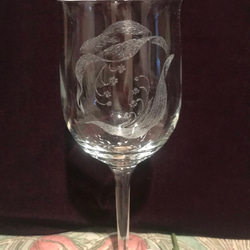 すずらんのワイングラス〜手彫りガラス〜 2枚目の画像