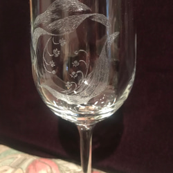 すずらんのワイングラス〜手彫りガラス〜 4枚目の画像