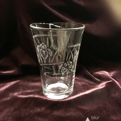 あやめの合わせグラス〜手彫りガラス〜 1枚目の画像
