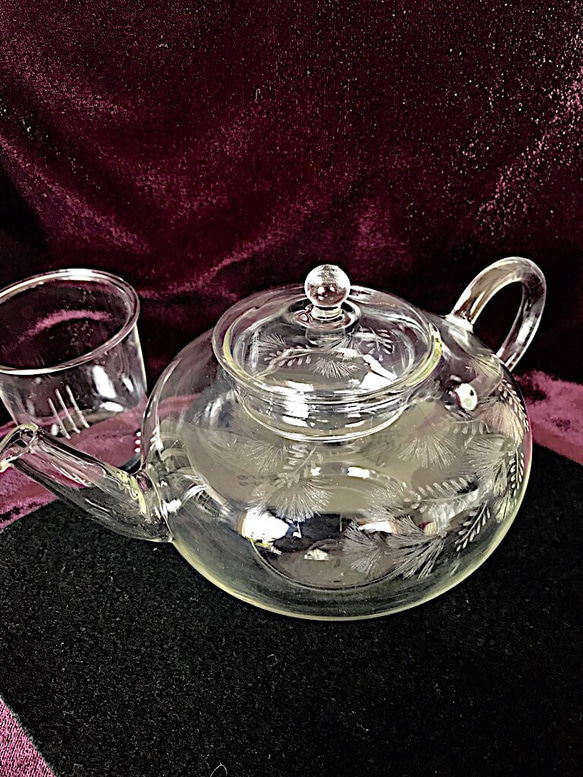 合歓の茶器セット〜手彫りガラス〜 5枚目の画像
