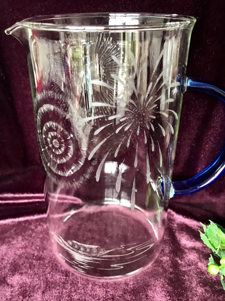 花火の水差し〜手彫りガラス〜