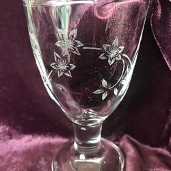 クレマチスのグラス〜手彫りガラス〜 4枚目の画像