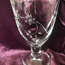 クレマチスのグラス〜手彫りガラス〜 5枚目の画像