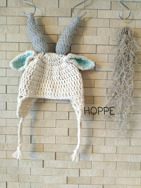 オーガニックコットン】ヤギさんの耳あてつきキャップ 帽子(ベビー