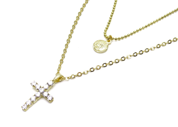 cross w necklace 2枚目の画像