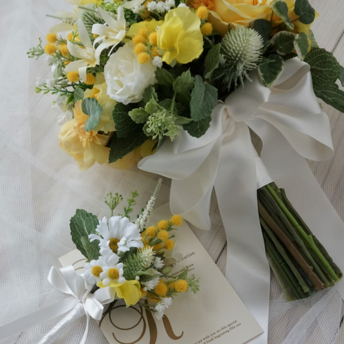 ミモザのクラッチブーケ ミモザのクラッチブーケ【アーティフィシャルフラワー】A-011
