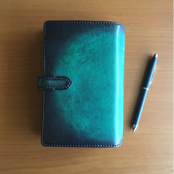 深緑アンティーク、システム手帳(バイブルsize) 深緑アンティーク システム手帳 バイブルsize また