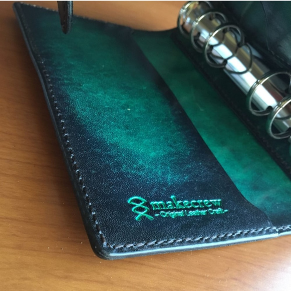 深緑アンティーク、システム手帳(バイブルsize) 深緑アンティーク システム手帳 バイブルsize また