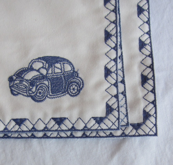 ナショナルカー刺繍ハンカチ正方形 2枚目の画像