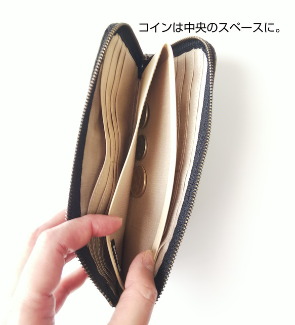 本革スリム長財布◆クチビルシルバー(カモフラージュ)◆シープレザー◆軽量でたくさん入る長財布♪カード入れは14ヶ所◆ビゴ 8枚目の画像