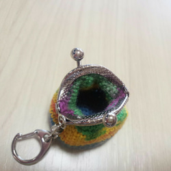 【送料無料】opalで編んだミニがま口 2枚目の画像