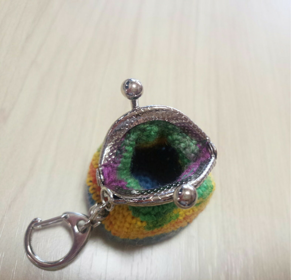 【送料無料】opalで編んだミニがま口 2枚目の画像