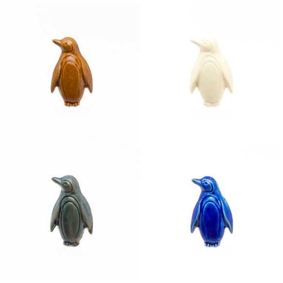 陶器ブローチ　ペンギン(立) 1枚目の画像