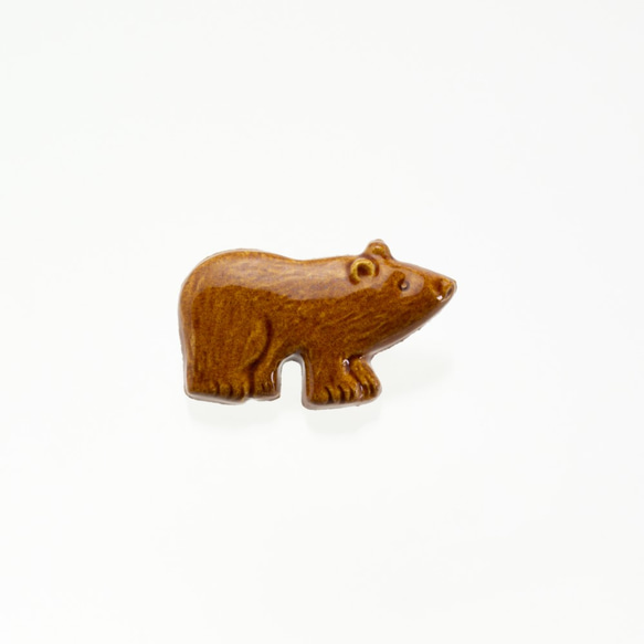 陶器ブローチ　クマ(熊) 2枚目の画像