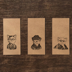 ブックカバーとしおり☆文豪猫　参 7枚目の画像