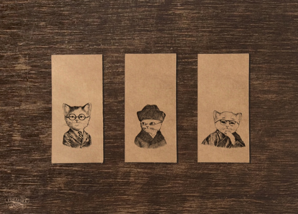 ブックカバーとしおり☆文豪猫　参 7枚目の画像