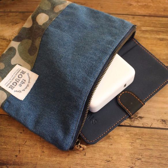 ▼△WINTER SALE△▼Vintage Denim × Duck pattern Pouch 4枚目の画像