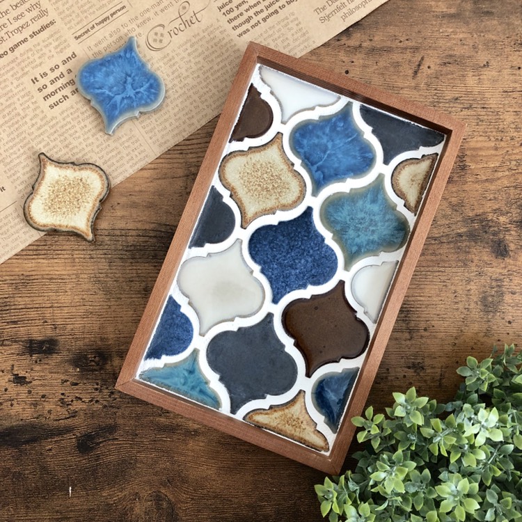 ハンドメイド♦️コラベルタイルのマルチトレー♦️ホワイトナチュラル系 ハンドメイド♦️コラベルタイルのマルチトレー♦️ホワイトナチュラル