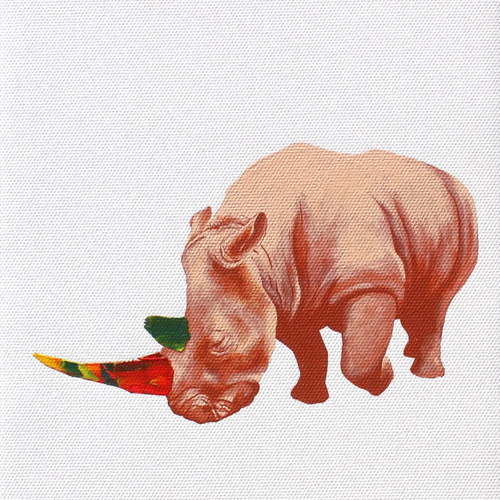 絵画/原画] animalor | サイ（キャンバスにアクリル） 絵画 OZ