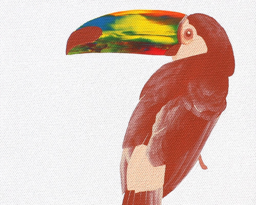 オオハシ（トゥカン）アクリル画 水彩風キャンバスアート 絵画/原画] animalor | オオハシ（キャンバスにアクリル） 絵画 OZ