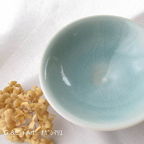 抹茶碗＊平茶碗＊夏茶碗＊青磁 茶碗・めし碗 ナガシマリエ 通販