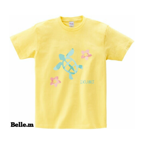 名前入りTシャツかめさん《yellow》 3枚目の画像