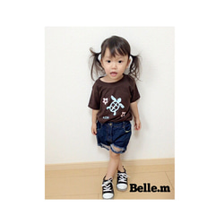 名前入りTシャツかめさん《brown》 3枚目の画像