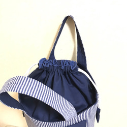 c023 巾着tote bag(ヒッコリー) 5枚目の画像