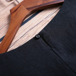 ワンピース　コットン　半袖　スカート　綿麻　ブラック　ゆったり　ロング丈  007 9枚目の画像