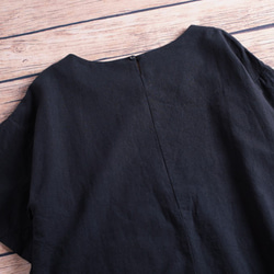 ワンピース　コットン　半袖　スカート　綿麻　ブラック　ゆったり　ロング丈  007 10枚目の画像