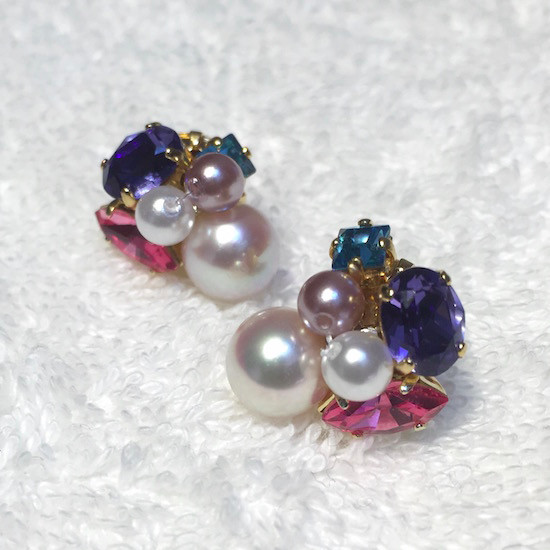 アコヤ本真珠とスワロのピアス