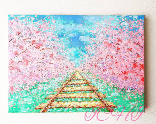 油絵 さくらろーど 絵画 ICHI 通販 11434912｜Creema(クリーマ)